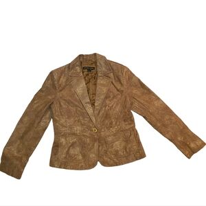 NY & Co Leather Jacket w/ Gold Shimmer